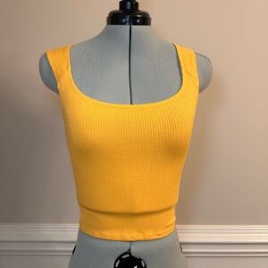 Urban Outfitters Yellow Ribbed Women's Tank Top